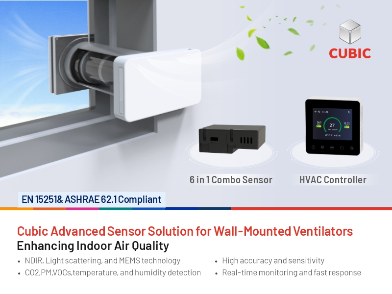 Cubic Advanced Sensor Technology for Wall-Mounted Ventilators Enhances Indoor Air Quality